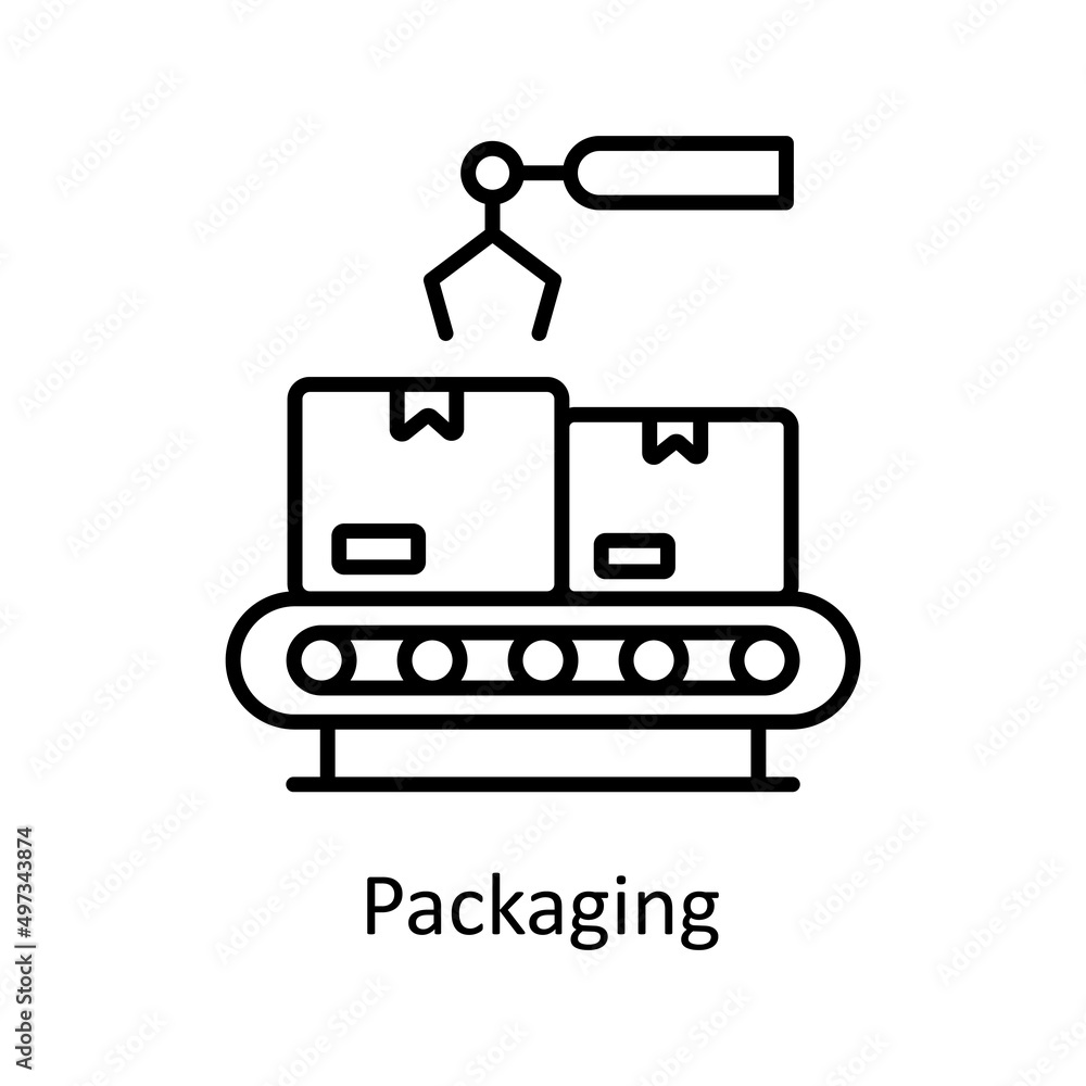 Poster packaging vector outline icon for web isolated on white background eps 10 file