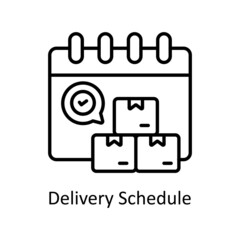 Delivery Schedule vector outline icon for web isolated on white background EPS 10 file