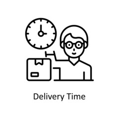 Delivery Time vector outline icon for web isolated on white background EPS 10 file