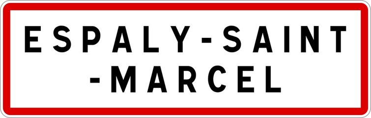 Panneau entrée ville agglomération Espaly-Saint-Marcel / Town entrance sign Espaly-Saint-Marcel