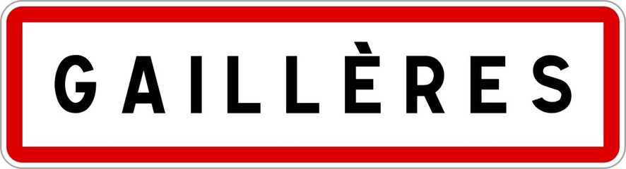 Obraz premium Panneau entrée ville agglomération Gaillères / Town entrance sign Gaillères