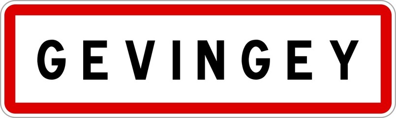 Panneau entrée ville agglomération Gevingey / Town entrance sign Gevingey