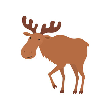 Illustration of moose cartoon. Vector illustration isolated
