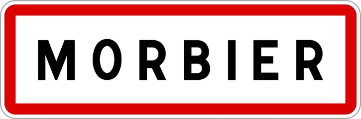 Panneau entrée ville agglomération Morbier / Town entrance sign Morbier
