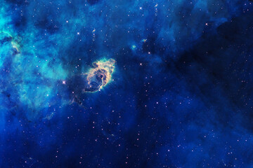 Beautiful blue nebula. Elements of this image furnished by NASA