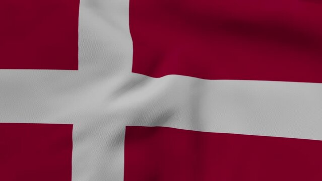 Denmark flag, flag fluttering like in the wind