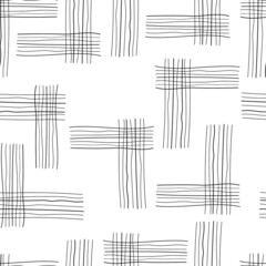 simple minimalism graphic lines. Seamless geometric pattern on a white background for fabric, packaging, bedding, cover.