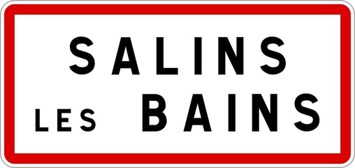 Panneau entrée ville agglomération Salins-les-Bains / Town entrance sign Salins-les-Bains