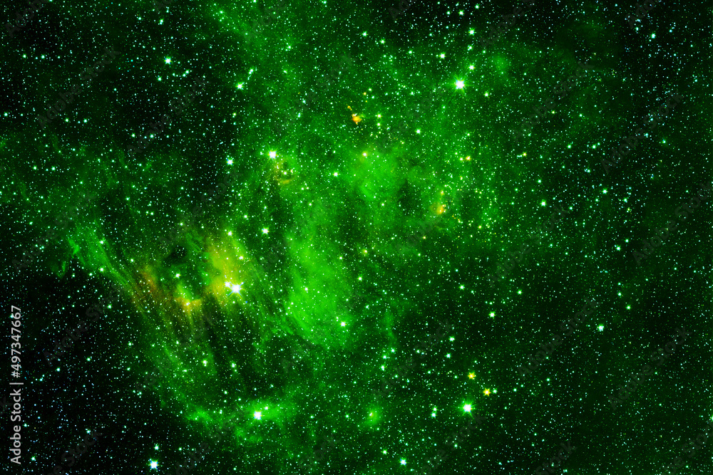 Wall mural green space nebula. elements of this image furnished by nasa