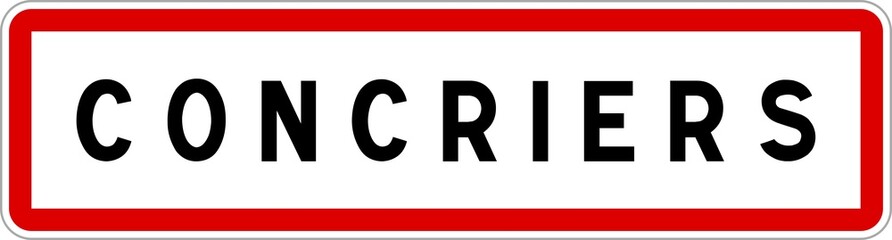 Panneau entrée ville agglomération Concriers / Town entrance sign Concriers
