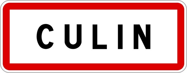 Panneau entrée ville agglomération Culin / Town entrance sign Culin