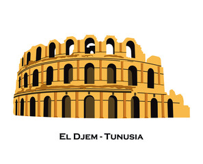 Ancient roman amphitheater in El Djem. Mahdia governorate, Tunisia, North Africa