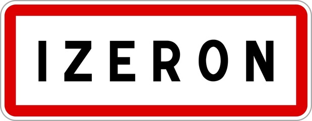 Panneau entrée ville agglomération Izeron / Town entrance sign Izeron