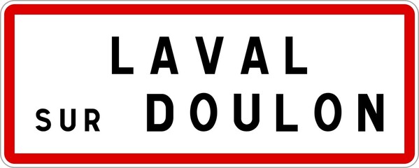 Panneau entrée ville agglomération Laval-sur-Doulon / Town entrance sign Laval-sur-Doulon
