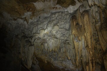 Fototapeta na wymiar stalactites hanging from ceiling