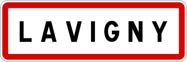 Panneau entrée ville agglomération Lavigny / Town entrance sign Lavigny
