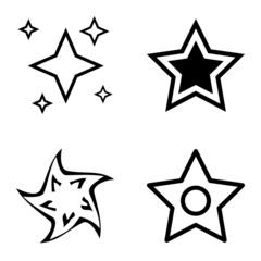 Fototapeta na wymiar Stars1-2starfall Flat Icon Set Isolated On White Background