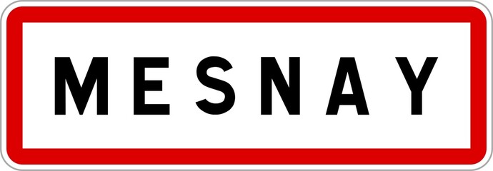 Panneau entrée ville agglomération Mesnay / Town entrance sign Mesnay