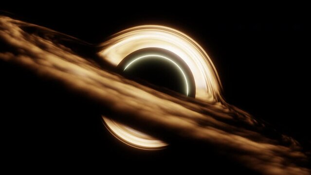 Black hole and stars and cloud fields in outer space
