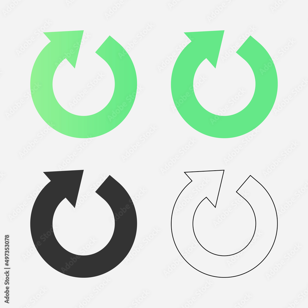 Poster refresh symbol or reload icon set in flat style design for website design, app, ui, isolated on whit