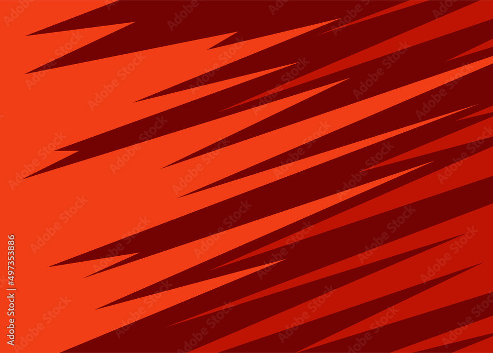 Poster simple background with red sharp and zigzag pattern