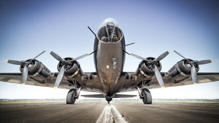 historical warbird on a runway