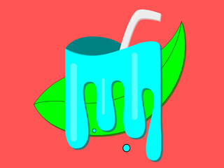 refreshing drink icon illustration vector design