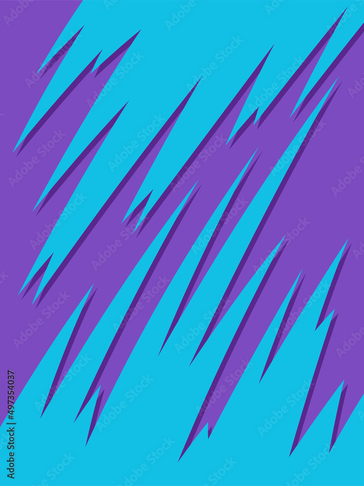 Poster simple background with blue sharp and zigzag pattern