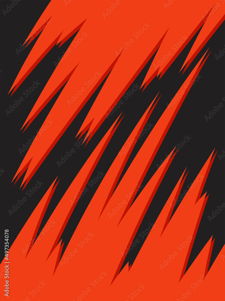 Poster simple background with red sharp and zigzag pattern