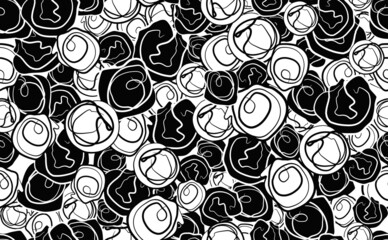 seamless pattern of abstract circle, lines shape. a hand-drawn illustration in the style of minimalism. modern, romantic art of one line. for print, textiles, wallpaper, banner, web,  background.