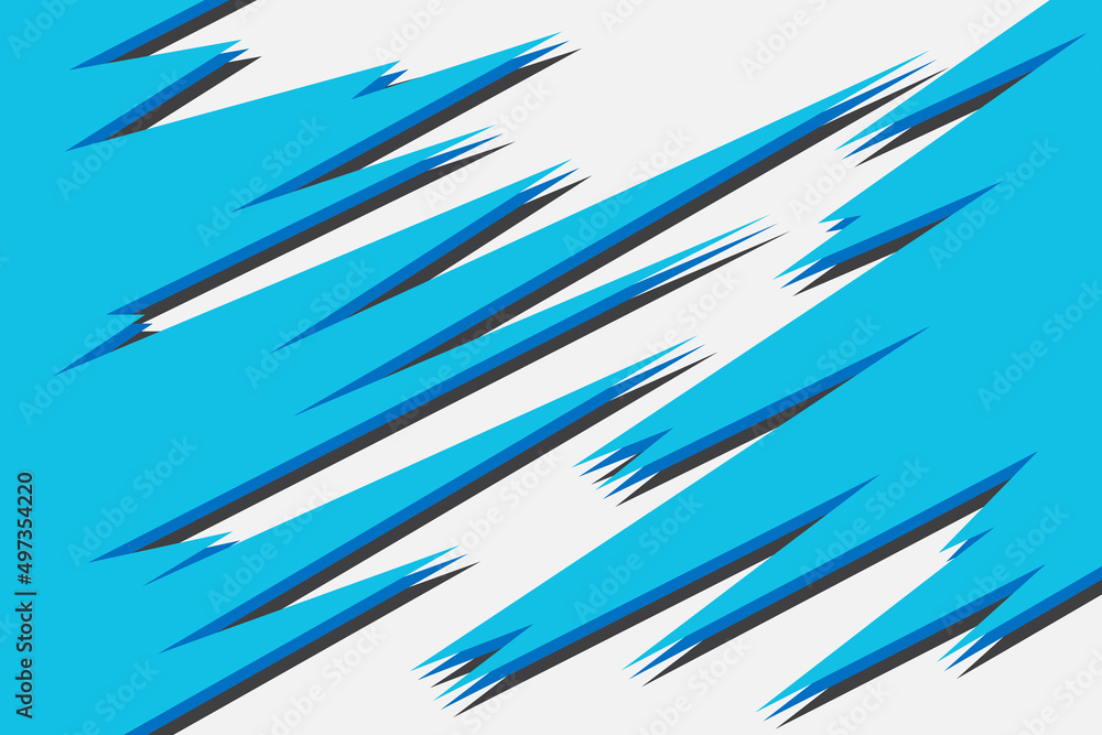Poster simple background with blue sharp and zigzag pattern