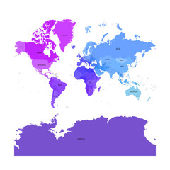 Obraz premium Colorful political map of World.