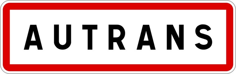 Panneau entrée ville agglomération Autrans / Town entrance sign Autrans