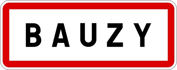 Panneau entrée ville agglomération Bauzy / Town entrance sign Bauzy