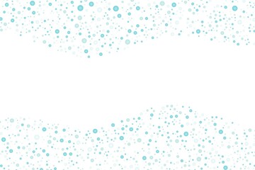 Blue bubble wave frame on the white background.