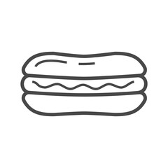 Vector linear icon with hot dog