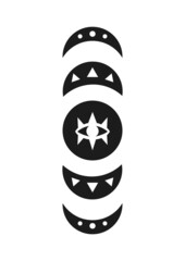 Moon Mystical Icon logo. Vector Illustration.