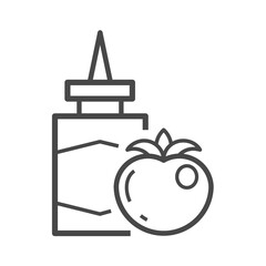 Vector linear icon with tomato paste