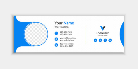 Creative and clean email signature design template blue color
