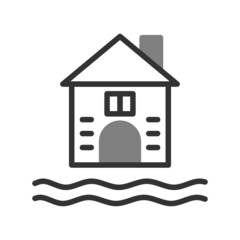 Flooded House Icon