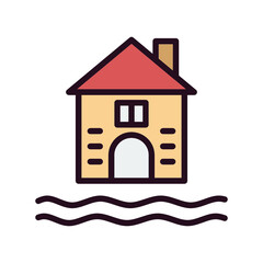 Flooded House Icon