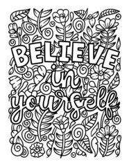 Believe In Yourself Motivational Quote Coloring 