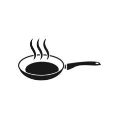 frying pan logo icon design template vector