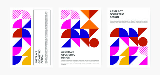 Geometric minimalistic artwork cover with shapes and figures. Abstract pattern design style for cover, web banner, landing page, business presentation, branding, packaging, wallpaper