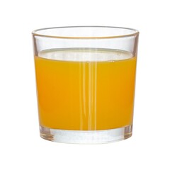 orange juice in a glass isolated on white