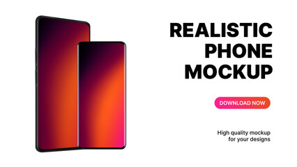 Realistic Smartphone Mockup. High-quality Banner Template for Presentation Design. Vector illustration