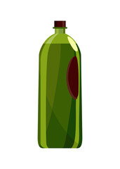 Vegetable oil bottle. Can with vitamin oil for cooking. Virgin organic healthy liquid product from seed. Isolated cartoon icon with sunflower product