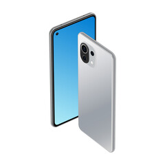 Realistic Smartphone Mockup. 3d Blank Device Template. Vector illustration