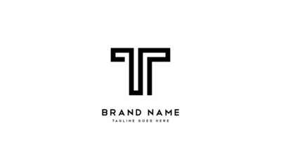 Letter T logo design linear