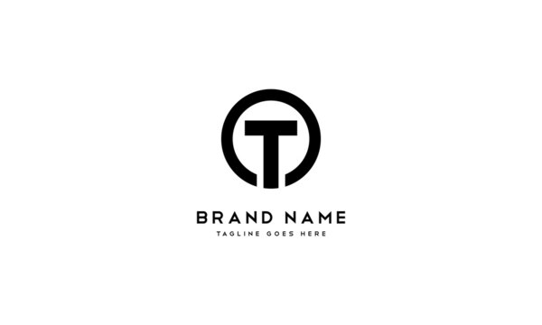 Letter T logo design circle initial